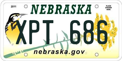 NE license plate XPT686