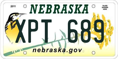 NE license plate XPT689