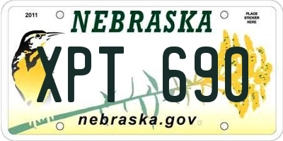 NE license plate XPT690