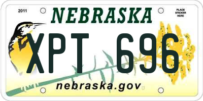 NE license plate XPT696