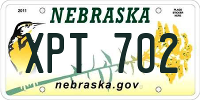 NE license plate XPT702