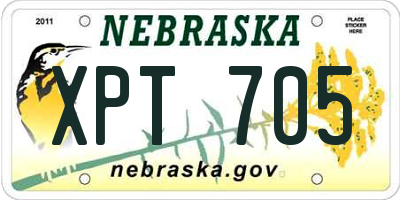 NE license plate XPT705