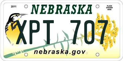 NE license plate XPT707