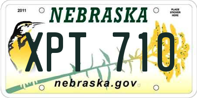 NE license plate XPT710