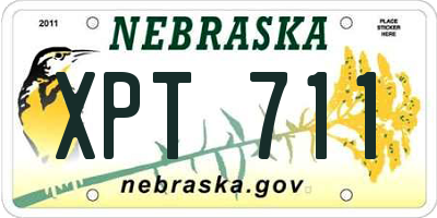 NE license plate XPT711