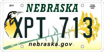 NE license plate XPT713