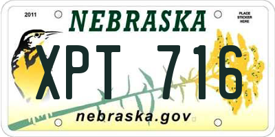 NE license plate XPT716