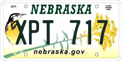 NE license plate XPT717