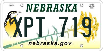 NE license plate XPT719