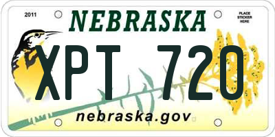 NE license plate XPT720