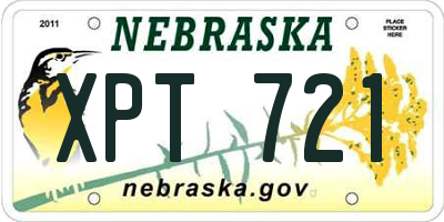 NE license plate XPT721