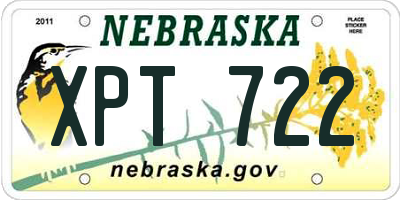 NE license plate XPT722