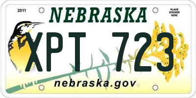 NE license plate XPT723