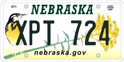 NE license plate XPT724