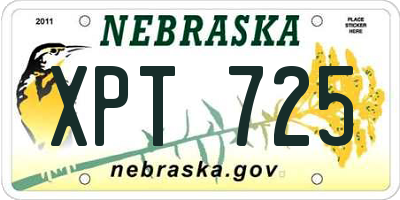 NE license plate XPT725