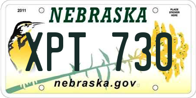 NE license plate XPT730
