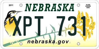 NE license plate XPT731