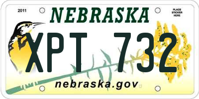 NE license plate XPT732
