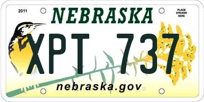 NE license plate XPT737