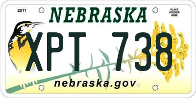 NE license plate XPT738