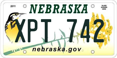 NE license plate XPT742