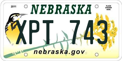 NE license plate XPT743