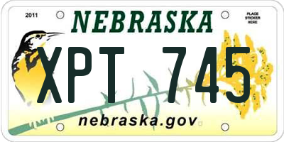 NE license plate XPT745