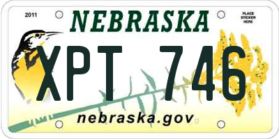 NE license plate XPT746