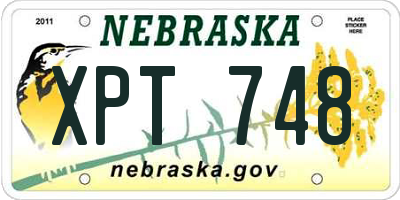 NE license plate XPT748