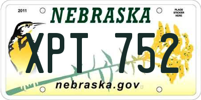 NE license plate XPT752