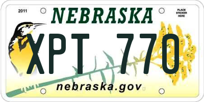 NE license plate XPT770