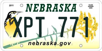 NE license plate XPT771