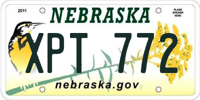 NE license plate XPT772