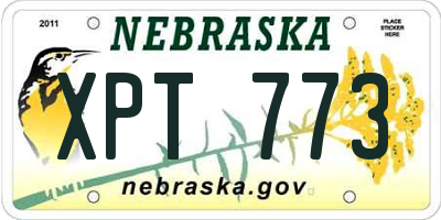NE license plate XPT773