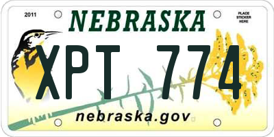 NE license plate XPT774