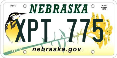 NE license plate XPT775
