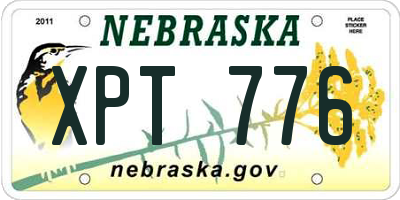 NE license plate XPT776