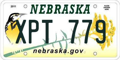 NE license plate XPT779
