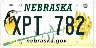 NE license plate XPT782