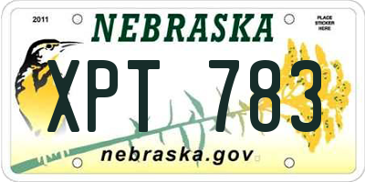NE license plate XPT783