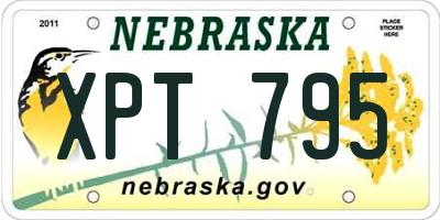 NE license plate XPT795