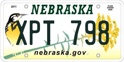 NE license plate XPT798