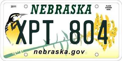 NE license plate XPT804