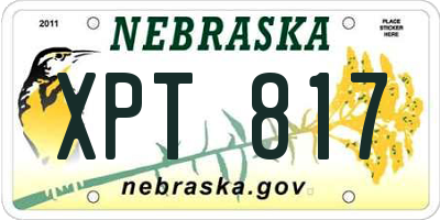 NE license plate XPT817