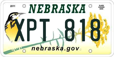 NE license plate XPT818