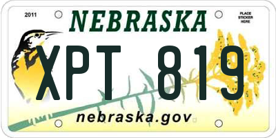 NE license plate XPT819