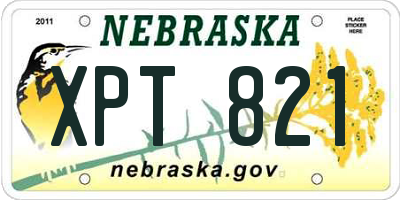 NE license plate XPT821