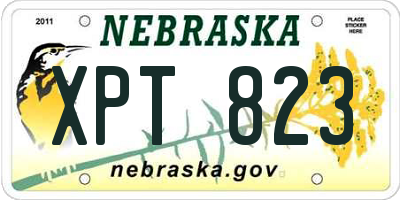 NE license plate XPT823