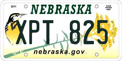NE license plate XPT825