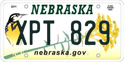 NE license plate XPT829